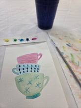 Greeting Card Painting Kit - Stack of Mugs