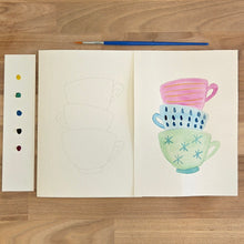 Greeting Card Painting Kit - Stack of Mugs