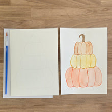 Greeting Card Painting Kit - Stack of Pumpkins