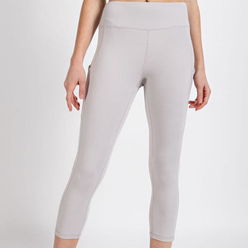 Breathe Capri Yoga Pants - Chrome