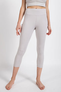 Breathe Capri Yoga Pants - Chrome