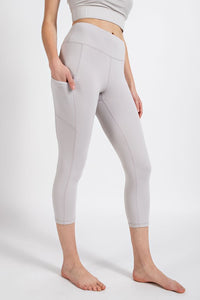 Breathe Capri Yoga Pants - Chrome
