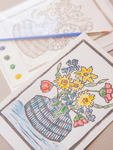 Flower Vase Watercolor Card Art Kit