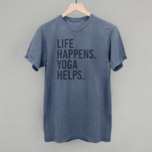 Life Happens Yoga Helps Shirt - Blue
