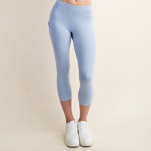 Breathe Capri Yoga Pants - Sky