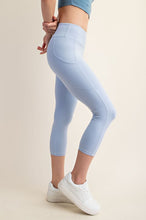 Breathe Capri Yoga Pants - Sky