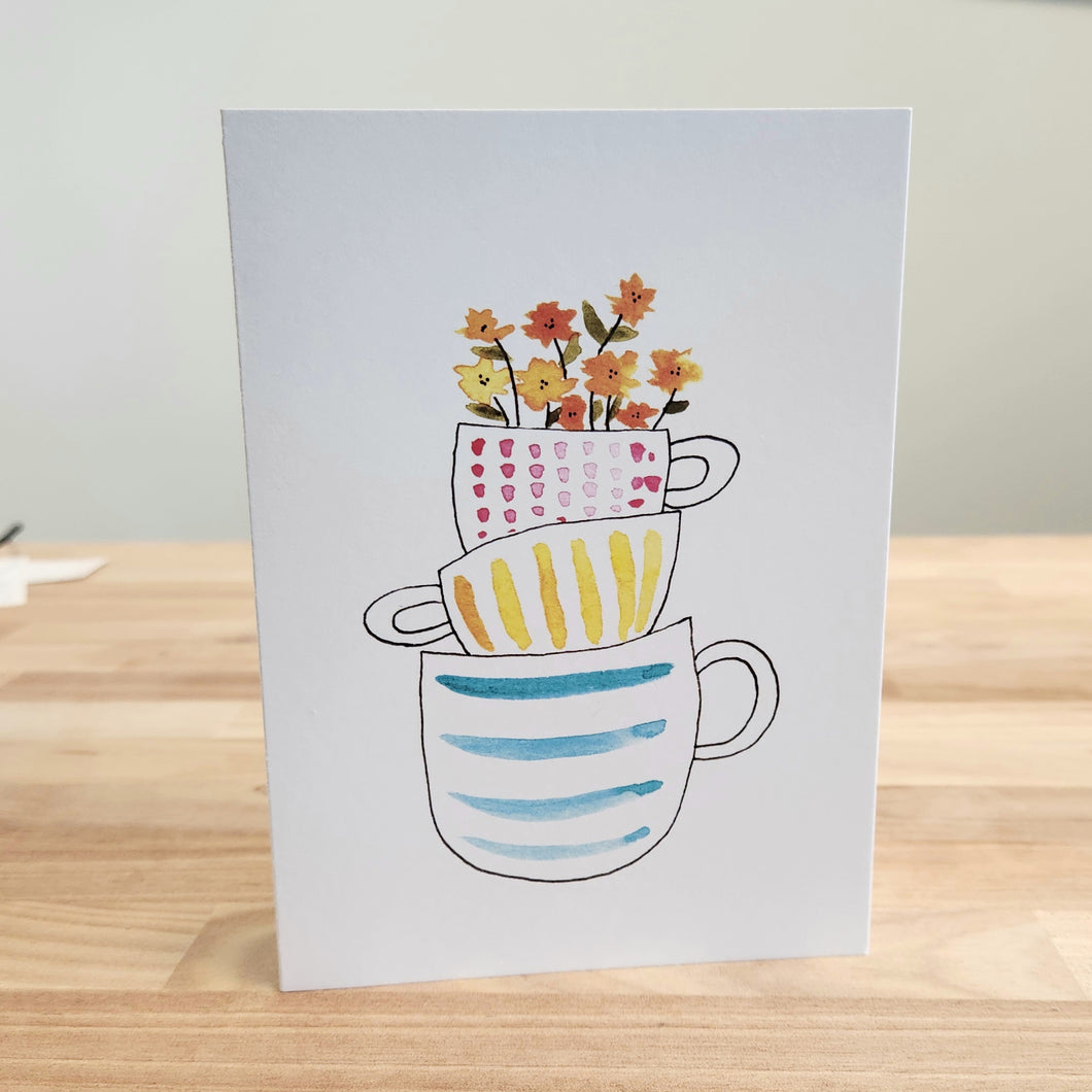 Stacked Mugs Card