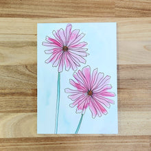 Painted Pink Flowers Card