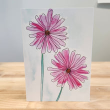Painted Pink Flowers Card