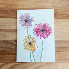 Painted Multicolor Flowers Card