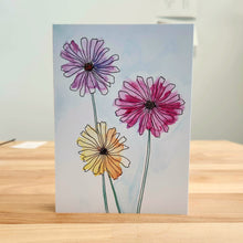 Painted Multicolor Flowers Card